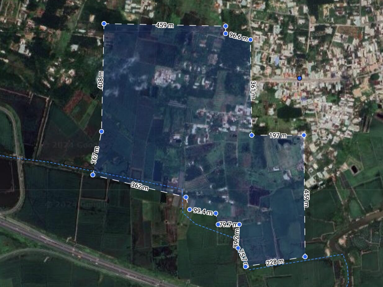 Thực tế khu tái định cư 47ha qua google maps